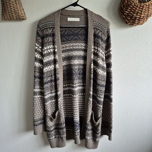 Abercrombie & Fitch Women's Small Geometric Knit Cardigan Sweater With Pockets
